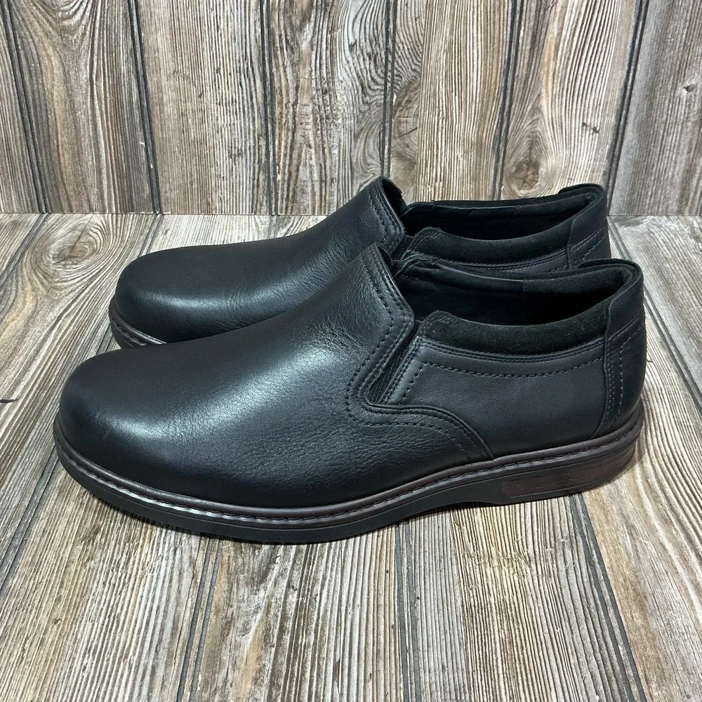 SAS Step Shoes Mens 13.5 WW Comfort Slip On Casual Walking Moc Loafer Black NEW